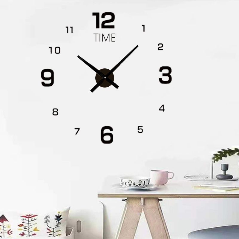 Adesivo da parete per sfondo soggiorno casa digitale in acrilico 3D, orologio, orologio decorativo con luce notturna_voghion.com