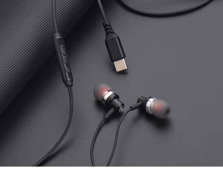 Dotyczy Huawei Xiaomi Samsung Typec Płaski metalowy pierścień miedziany Cyfrowy dekodujący przewodowy zestaw słuchawkowy Ipadpro Hurtownia_voghion.com