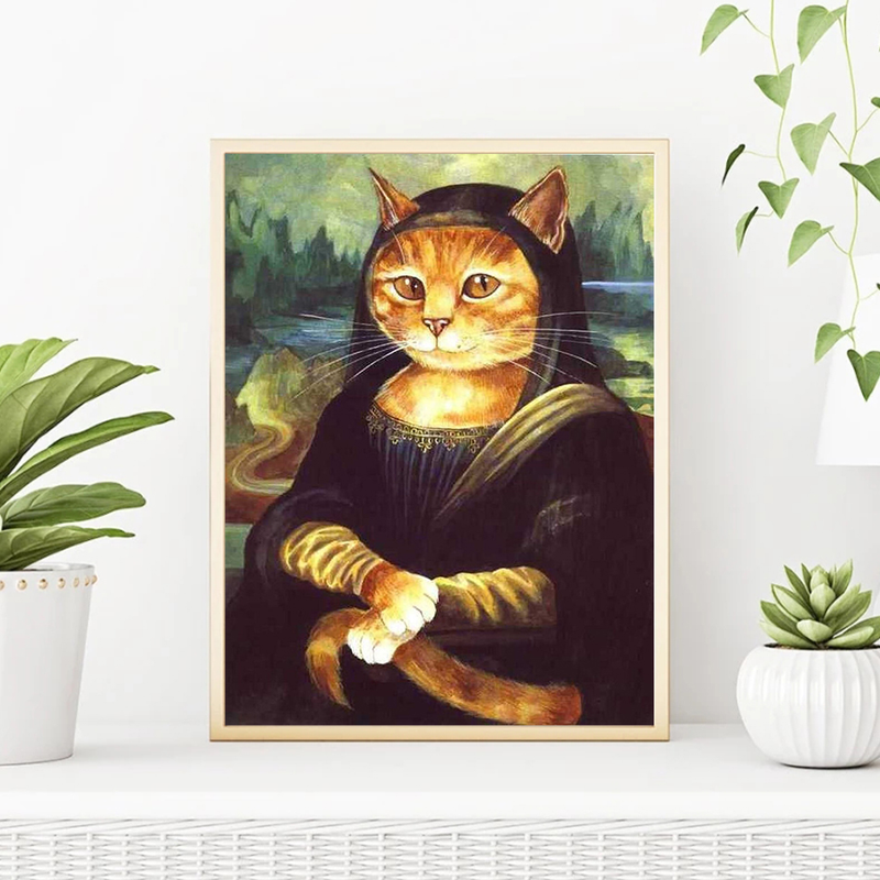 RUOPOTY Abstract Paint By Numbers Handmade Decorative Paintings Kitten Home Decoration Unique Gift_voghion.com