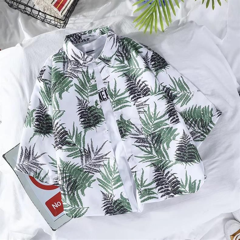 Herrenbekleidung 2024 Neues kurzärmliges Blumenhemd für Männer und Frauen Paare Lose Retro Herren Blumenhemd Stil Herrenstil_voghion.com
