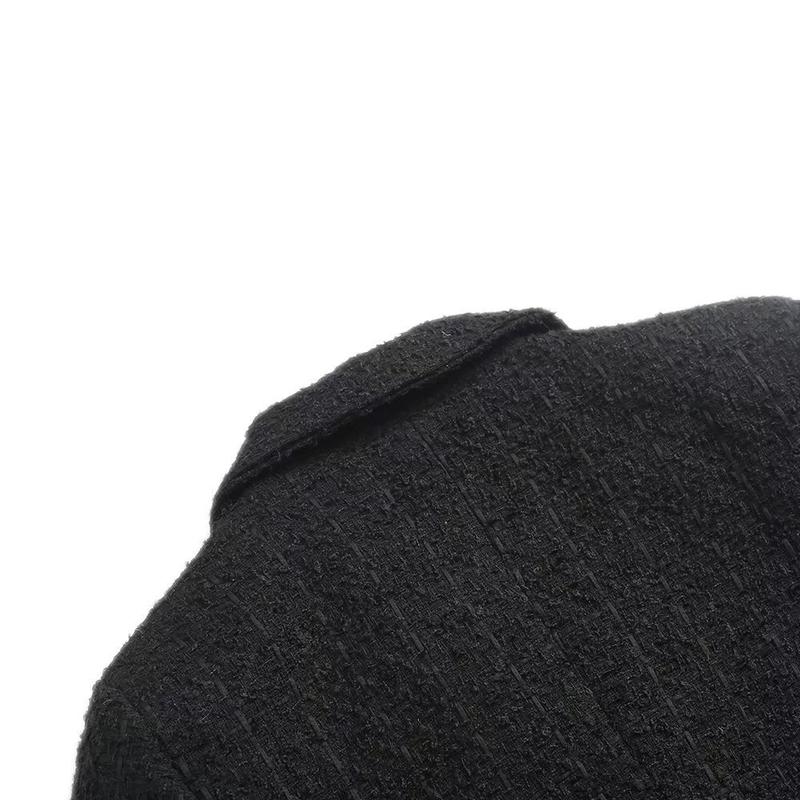 abbigliamento da donna giacca da donna di media lunghezza doppiopetto con texture a 4 colori_voghion.com