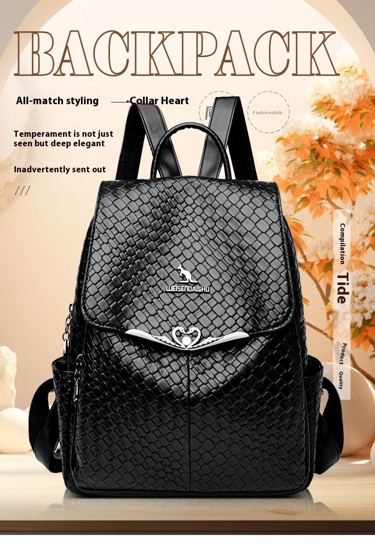 Axelväska Dam Ny Mode Lyxig Resryggsäck Stor Kapacitet Enkel Och Mångsidig Mjuk Läder Student Bokväska Trendig_voghion.com