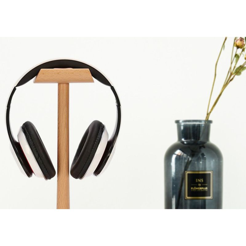 Supporto per cuffie in legno di noce nero, supporto per cuffie over-ear minimalista in legno massello_voghion.com