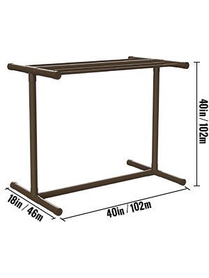 VEVOR Pool Towel Rack, 5 Bar, Brown, Freestanding Outdoor PVC T-Shape Poolside Storage Organizer, Include 8 Towel Clips, Mesh Bag, Hook, Also Stores Floats And Paddles, For Beach, Swimming Pool, Home_voghion.com