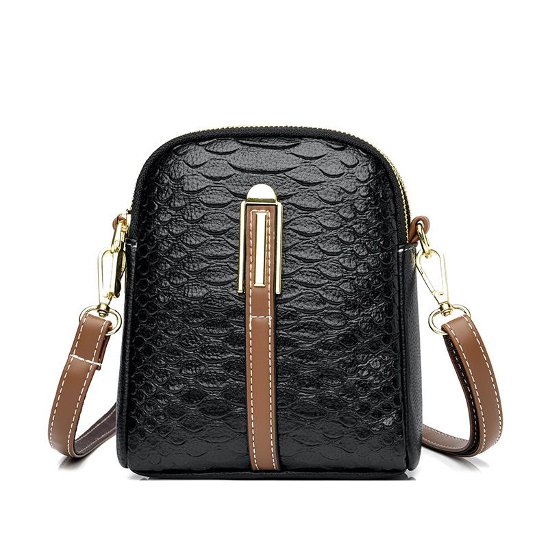 Borsa a tracolla singola estiva da donna con motivo a pelle di serpente, grande capacità, versatile, piccola e quadrata_voghion.com