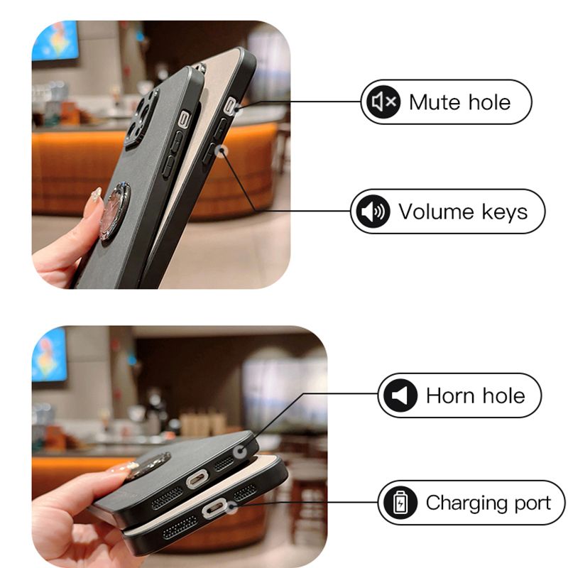 Coque de téléphone pour Honor X6a Plus en cuir de mouton, protection d'objectif d'appareil photo, housse antichoc avec support à anneau_voghion.com