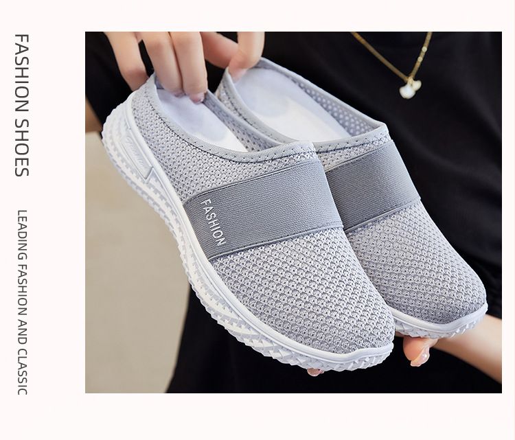 Damenschuhe Freizeitschuhe Fliegengewebte atmungsaktive Flats Bag Head Halbschuhe Einzelschuhe_voghion.com