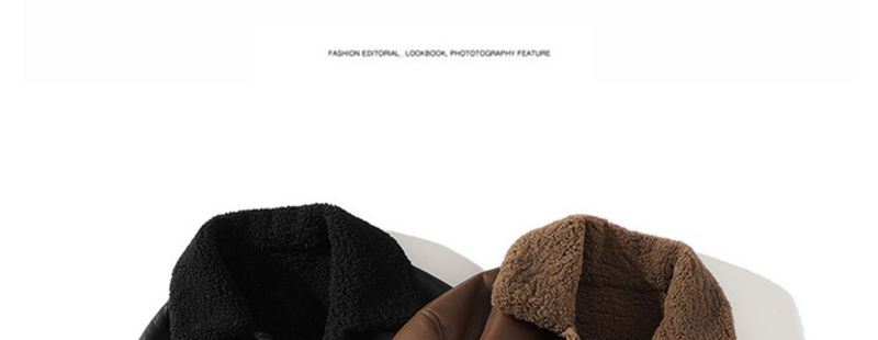 Men's Casual Fleece-Lined Faux Leather Jacket With Notched Lapel - Winter Warm Thickened Coat For Big & Tall (M-5XL, Black/Brown)_voghion.com