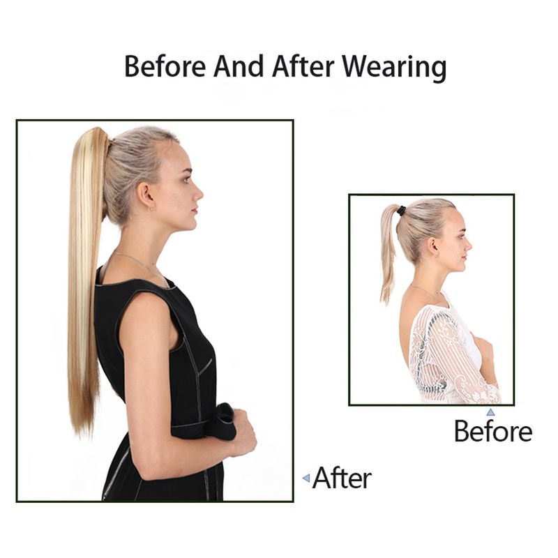 Parrucca con clip, 60 cm di lunghezza, coda di cavallo, alta temperatura, capelli morbidi in seta, vari stili_voghion.com