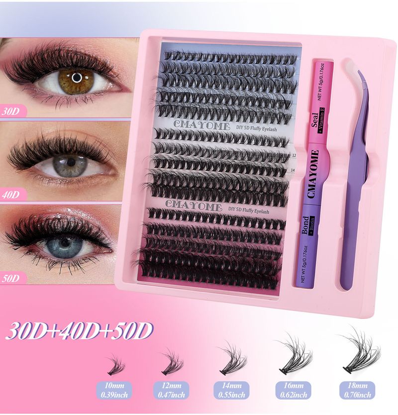 Valse wimpers Diy Enkele cluster haar Valse wimpers Natuurlijk dikke D kromming Gesegmenteerde 10-18m wimpers_voghion.com