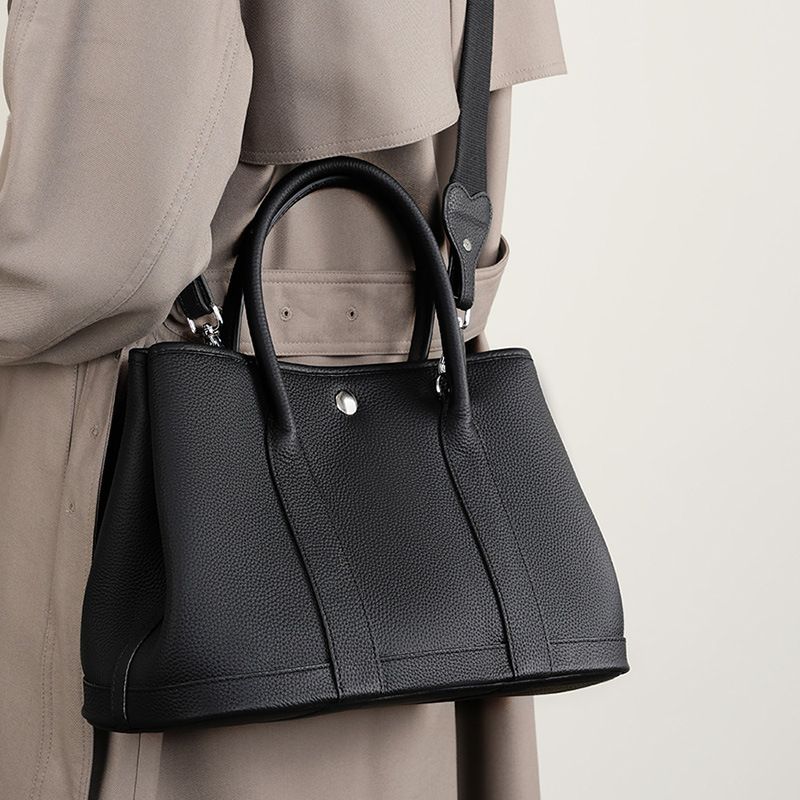 Borsa a tracolla singola in vera pelle da donna, versatile, da giardino, grande, con secchiello, 2025_voghion.com