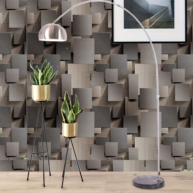 Papel pintado autoadhesivo de PVC con líneas 3D para sofá, pared, TV y rejilla metálica_voghion.com