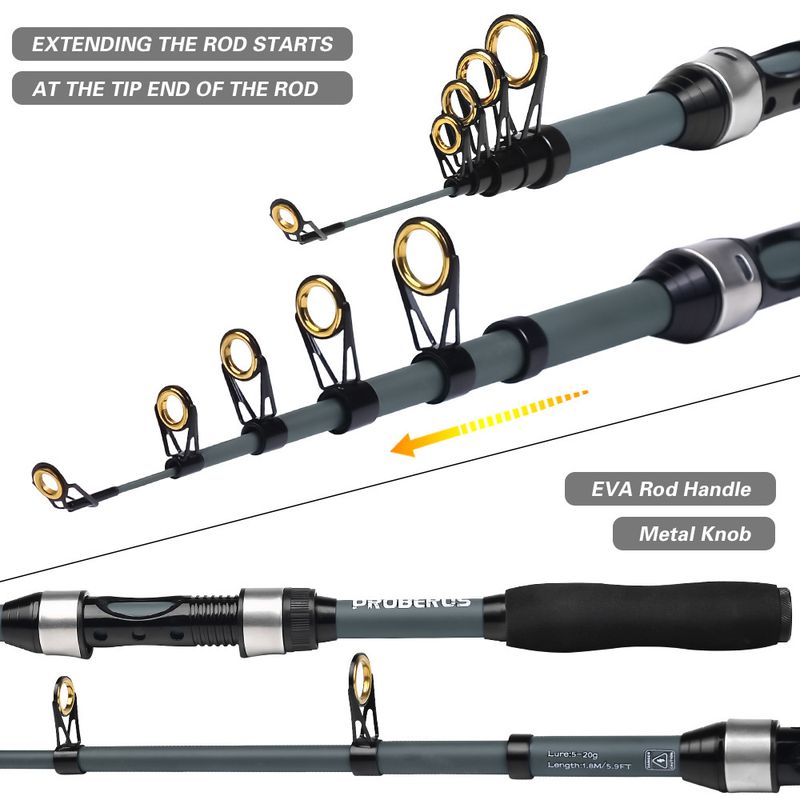 Canne à pêche ultra-courte pour lancer de leurres en mer, petite, portable, 6 sections_voghion.com