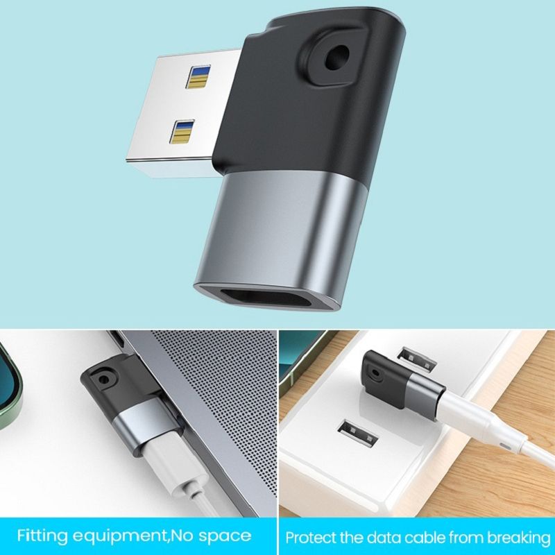 2 stücke USB 3.0 Zu Typ C Adapter Schnalle Typ 90 Grad Ellenbogen USB 3.0 Typ-C Adapter Geeignet Für Tablet computer Festplatten USB Mäuse_voghion.com