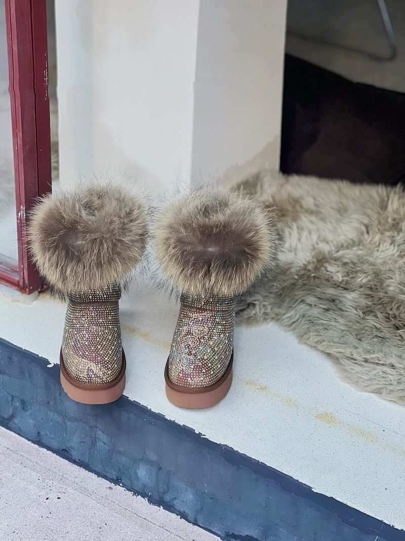 Melad Water Diamond Snow da donna in inverno 2024, stivali in vera lana con suola spessa e intersuola in cotone_voghion.com