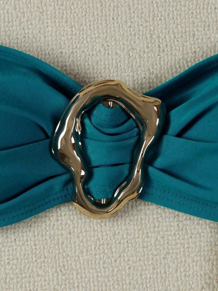 Novo biquíni sexy de cor sólida, sem alças, dividido, maiô feminino, 2024_voghion.com