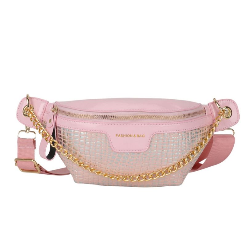 Korean version of trendy and niche chain chest waist women's bag, new stone pattern single shoulder diagonal cross_voghion.com