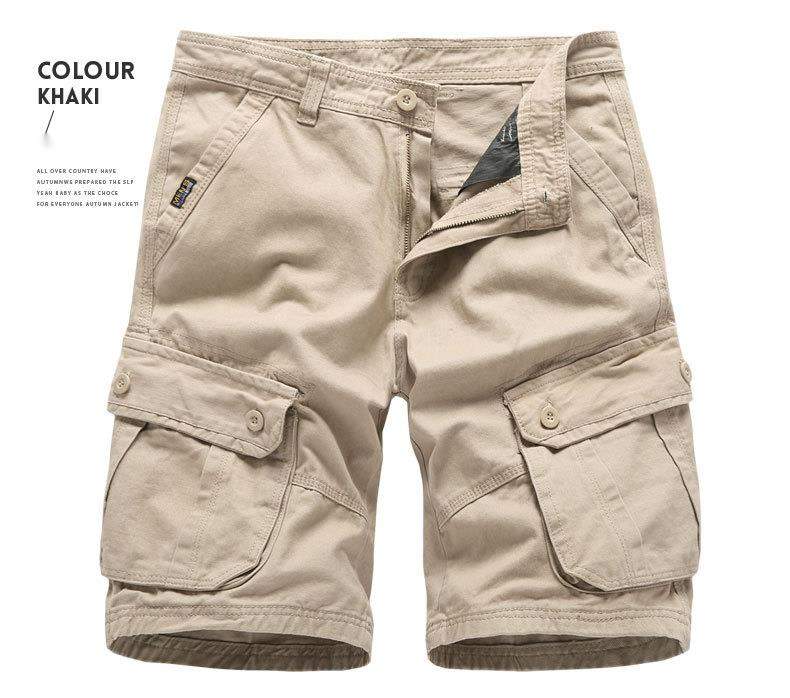 Herrenhose Sommer Freizeithose Herren Caprihose Lockere Cargohose Baumwollshorts Herren Große Jogginghose_voghion.com