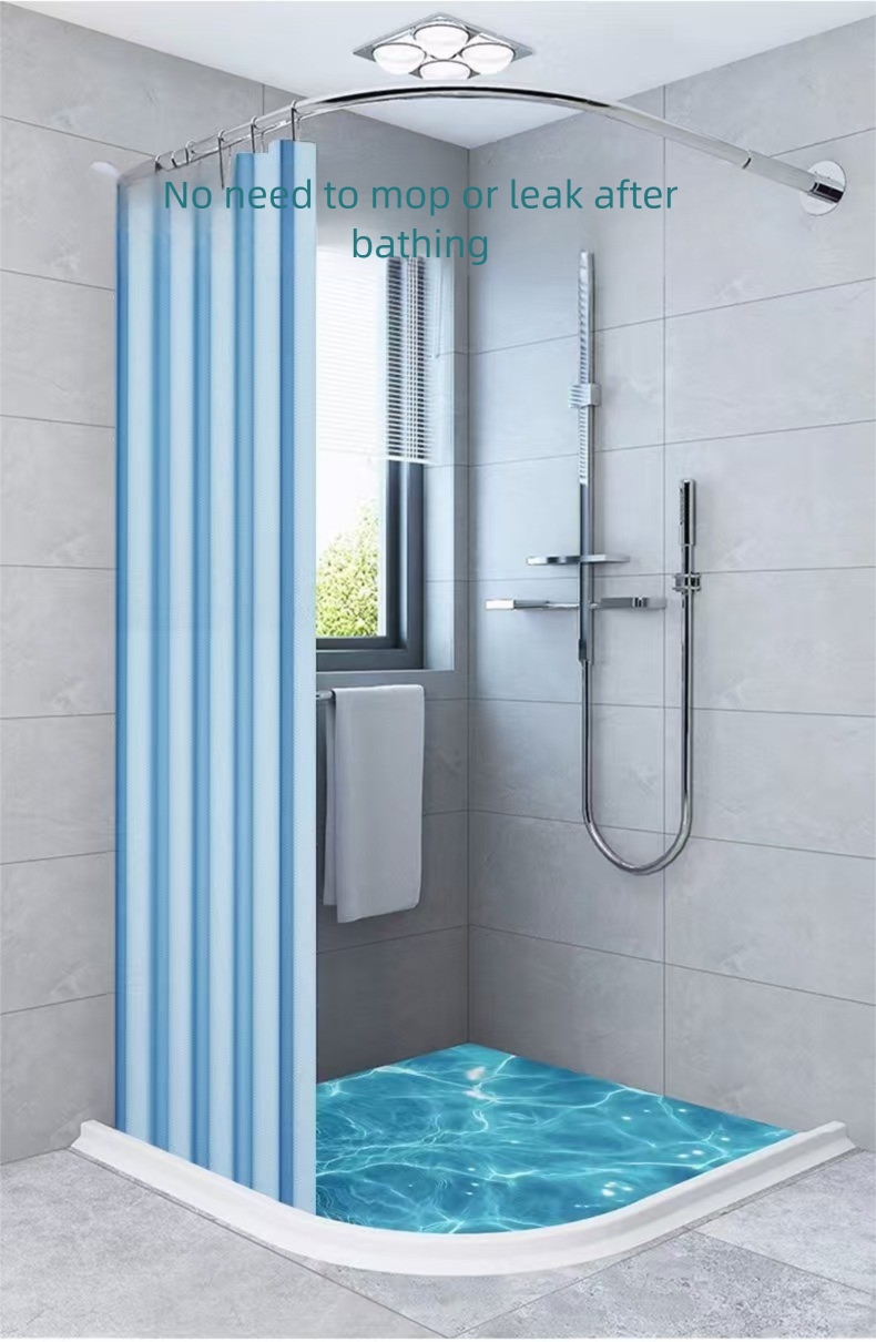 Self-Adhesive Silicone Threshold Seal, Waterproof Dry-Wet Separation Strip For Bathroom Floor & Shower Door_voghion.com