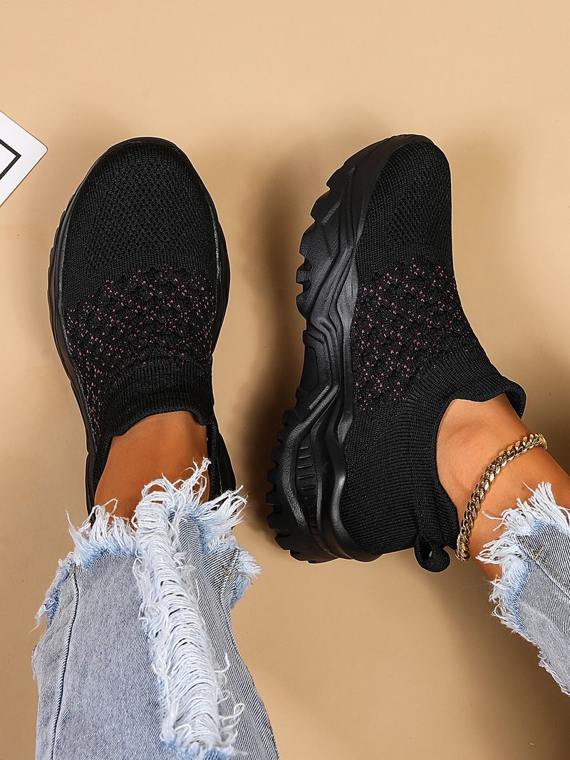 Atmungsaktive Socken-Sneakers für Damen in Übergröße, zum Reinschlüpfen, für faule Schuhe_voghion.com