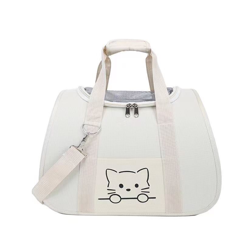 Bolsa de transporte para gatos plegable de un solo hombro, de gran capacidad, para exteriores, para mascotas_voghion.com