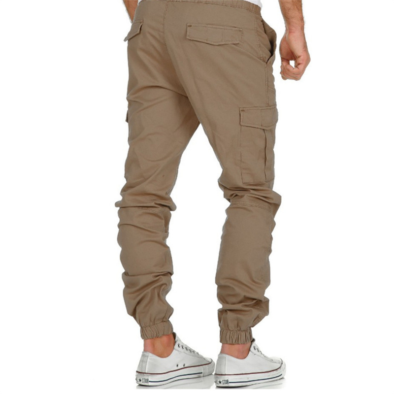 Pantalon cargo multi-poches tissé pour hommes, vêtements décontractés pour sports de plein air, corset à la mode_voghion.com
