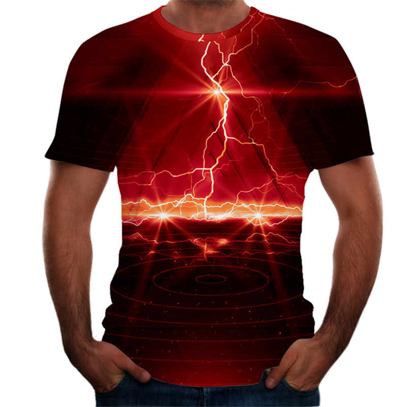 Męska koszulka z dekoltem/Harajuku Summer męska koszulka w stylu casual z nadrukiem 3d najnowsze style_voghion.com