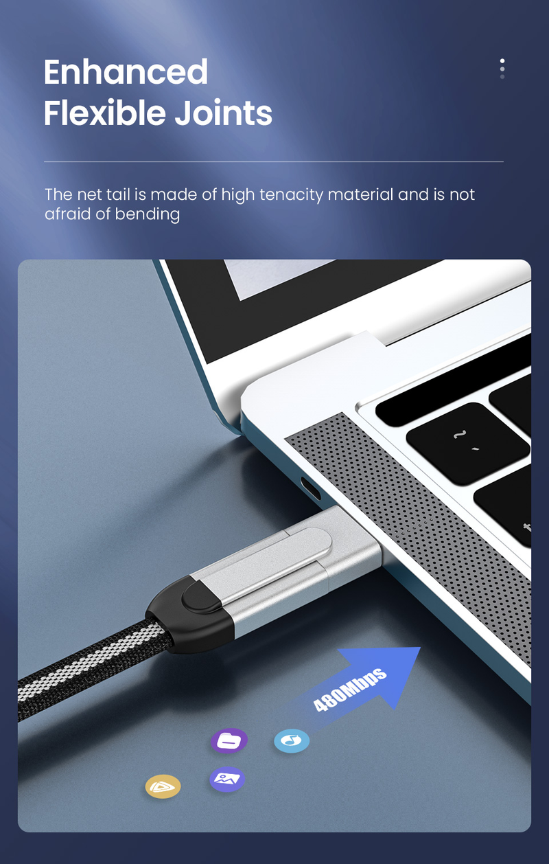 4-in-1 fast charging USB C cable for iPhone to phone charging cable charging USB Type C data cable for Samsung_voghion.com