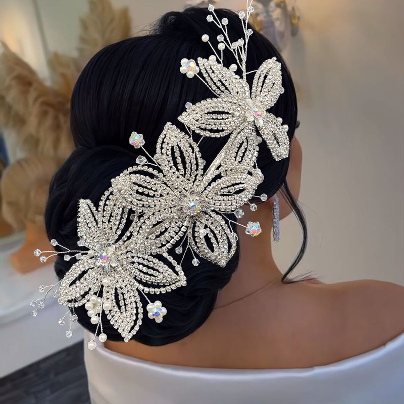 Nejprodávanější svatební čelenka, ručně vyráběná korunka s řetízkem a listy, křišťálová květina, lehké luxusní vlasové doplňky pro těžký průmysl_voghion.com