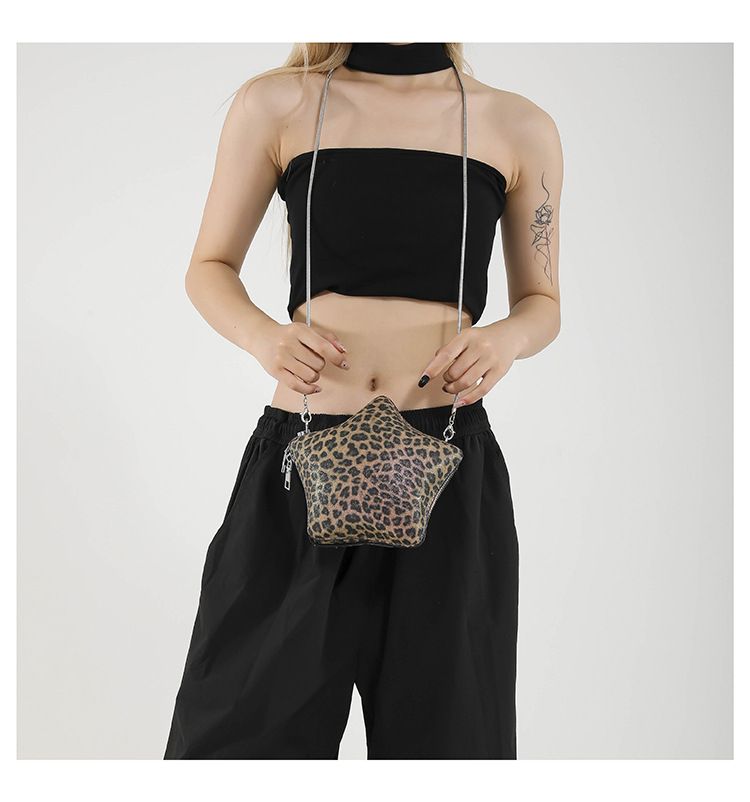 2024 Autumn/Winter Women's Crossbody Halloween Fun Leopard Pattern Pressed Shell Single Shoulder Chain Bag_voghion.com