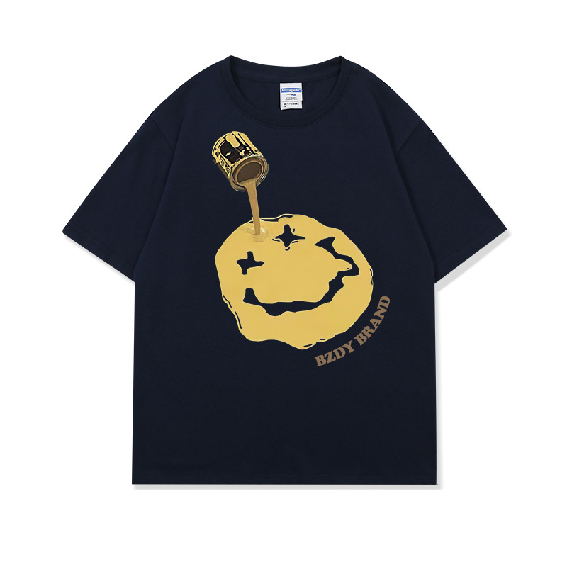 2023 Spring/summer New Cotton Loose American Fa Brand T-shirt Men's and Women's Top Youth Student Class Clothing_voghion.com