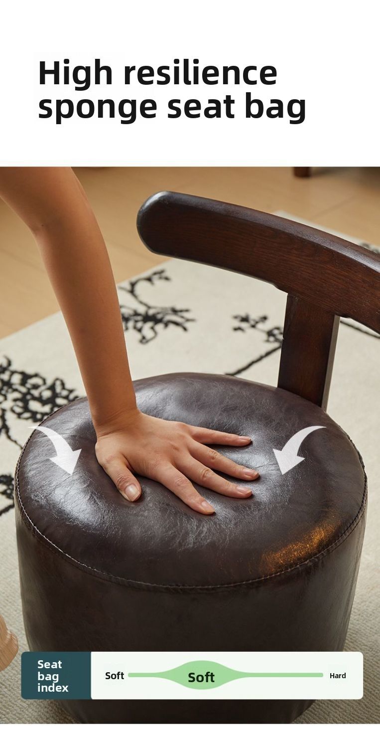 Shoe Changing Style Sofa Solid Wood Small Apartment Bench Movable Low With Backrest Chair Yoyo Stool_voghion.com