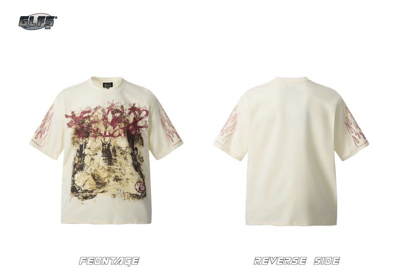 Herrenbekleidung Casual Tops Flamme Dorn Malerei T Shirt Cool_voghion.com