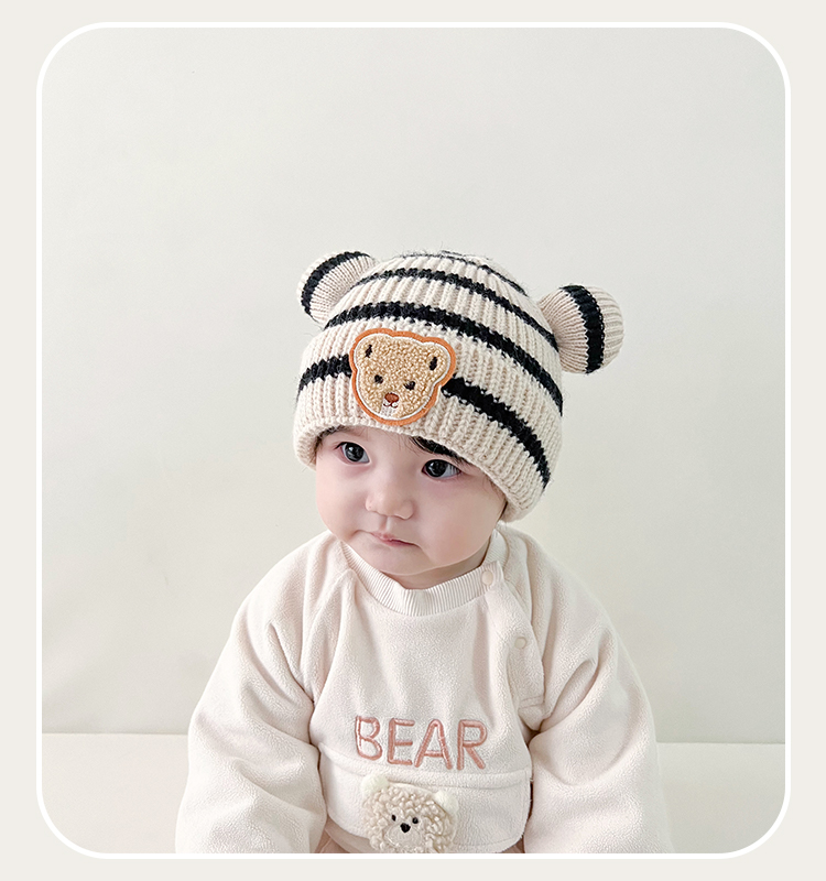 Cappelli per bambini Cappello da bambino Set da bambino super carino in lana lavorato a maglia per l'autunno e l'inverno_voghion.com