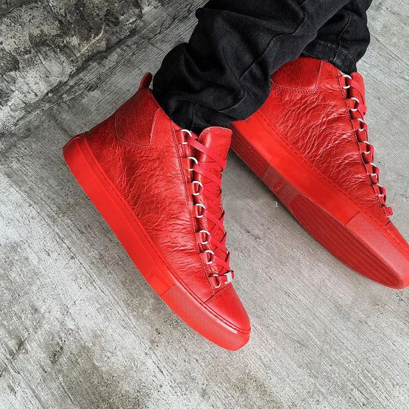 New Style Wrinkled Genuine Leather Low High Top Classic Casual Versatile Men's Trendy Sneakers_voghion.com