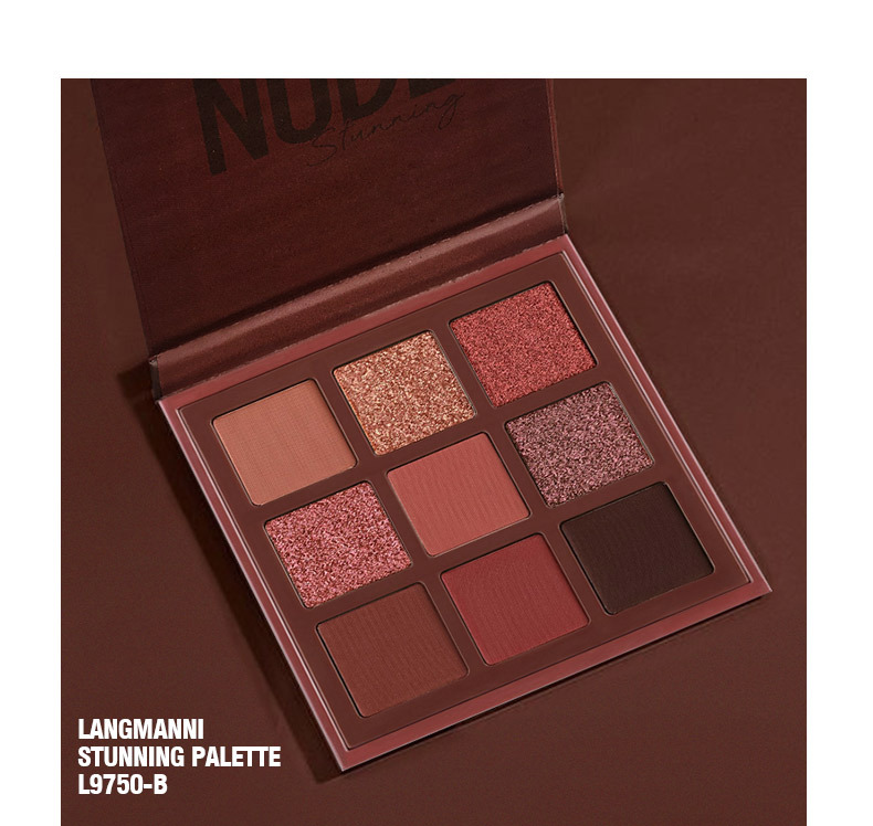Langmanni Huda 9 Palace Lidschatten-Scheibe, perlmuttartiger, mattierender, nicht fliegender Puder_voghion.com