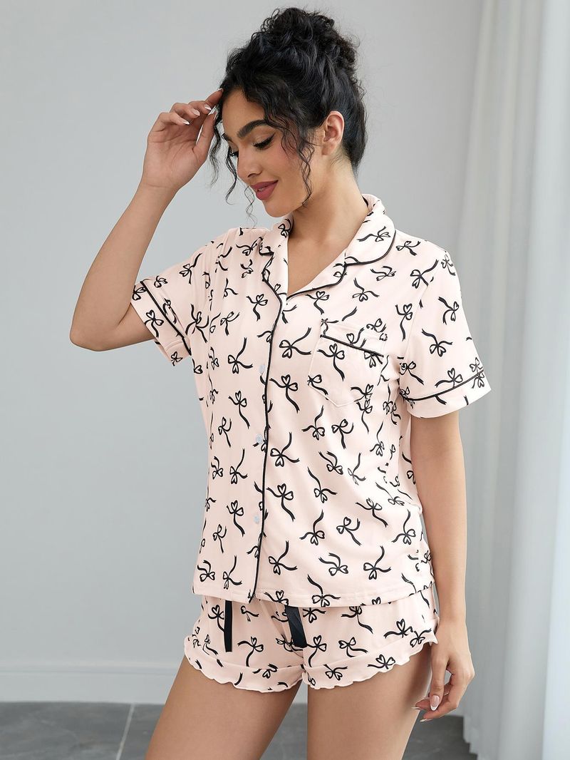 Women's Summer Sleepwear Set – Short Sleeve Top & Shorts – Soft Milk Silk Fabric – Comfortable Home & Outdoor Loungewear_voghion.com