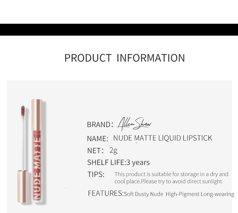 Maquillage 8 couleurs mat rouge à lèvres imperméable longue durée rouge à lèvres Sexy rouge rose Veet Nude rouges à lèvres maquillage s_voghion.com