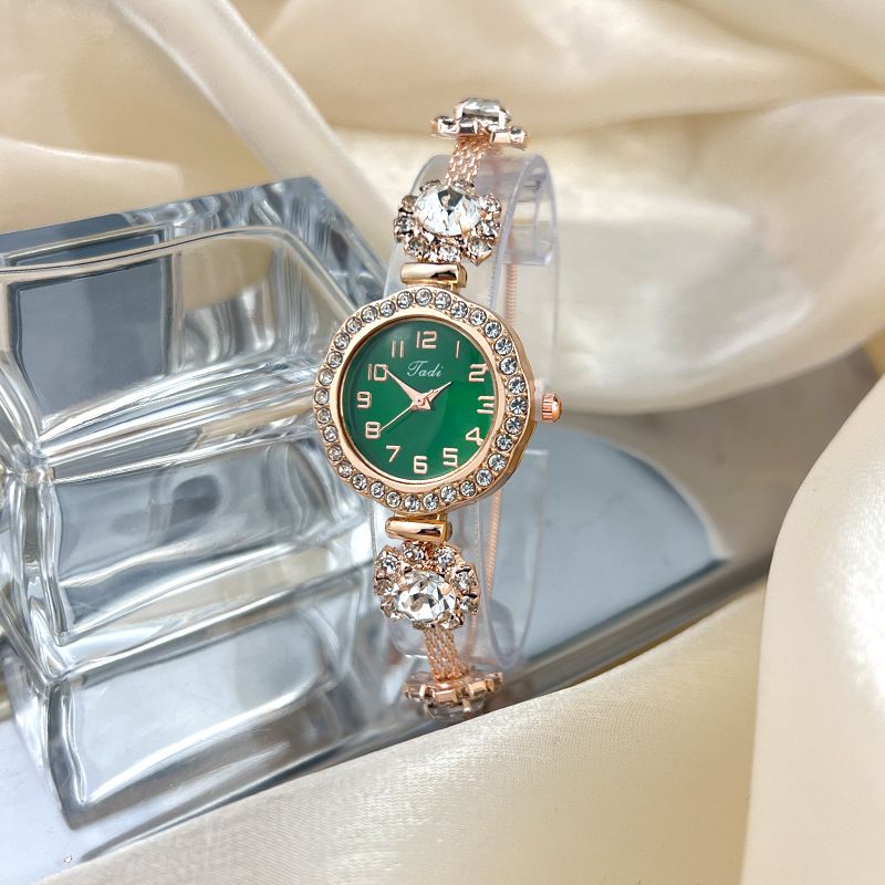 Pull-out Adjustable Bracelet Watch Digital Face Small Dial Large Diamond British Ladies Watch Work Daily Birthday Anniversary Valentine's Day Gift_voghion.com