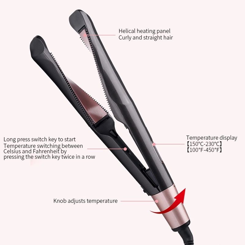Neue elektrische Heizung automatische Spiral-Lockenstab zwei in einem Twist gerade Lockenstab Welle Schiene Curling gerade Dual-Zweck_voghion.com