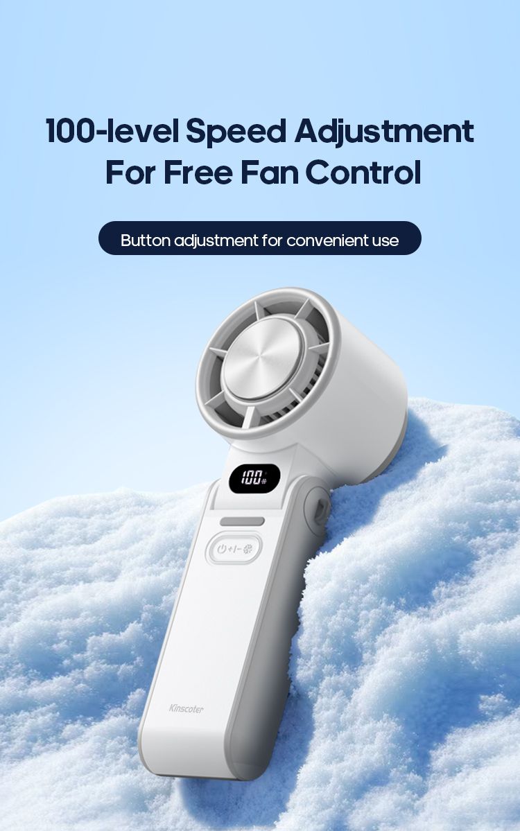 KINSCOTER Outdoor Foldable Portable Hdheld Mini Cooling Rechargeable 3600mAh 100-level Free Control High Speed Turbo_voghion.com