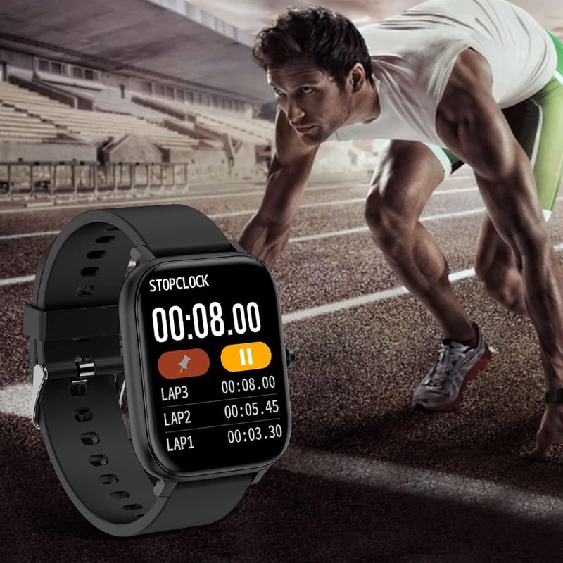Montre connectée pour homme et femme, compatible avec iPhone, Samsung et Android, écran tactile 1,83 pouce, étanchéité IP68, Bluetooth_voghion.com