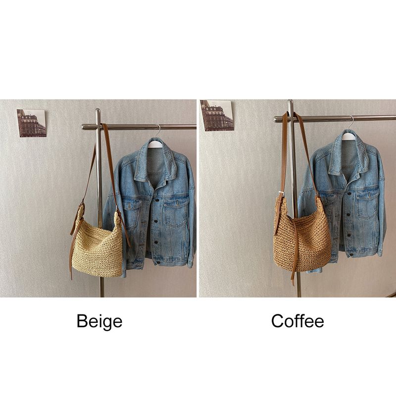 Borsa estiva in paglia intrecciata per donna, spalla, corda di carta rafia, borsa da spiaggia Boho, borsa a tracolla casual a tracolla, borsa da donna_voghion.com