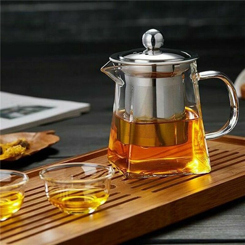 350-750ML Klar Varmebestandig Klar Glas Tekande Med Infuser Kaffe Teblad Urtekande Blomst Tekande Mælk Juice Beholder_voghion.com