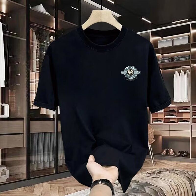 European Station High-end Heavy Men's Short-sleeved Top Breathable Trendy Brand Soft All-match T-shirt Light Luxury Fashionable Short-sleeved Round Ne_voghion.com