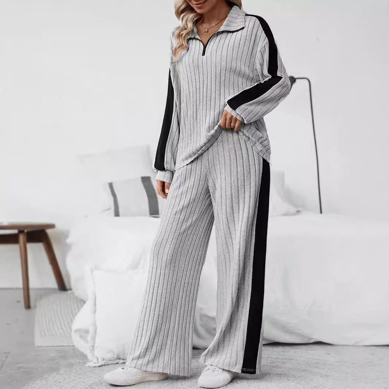 Plus Size Casual For Women, Autumn 2025 New High-End Design Sweatshirt And Wide-Leg Pants Two-Piece Set_voghion.com