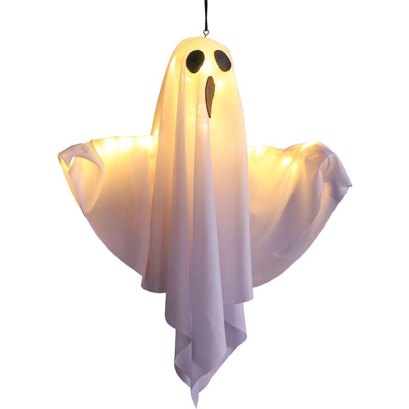 Decorazione per feste di Halloween a LED, luce d'atmosfera, fantasma bianco luminoso fai da te, forma horror, decorazione per interni_voghion.com