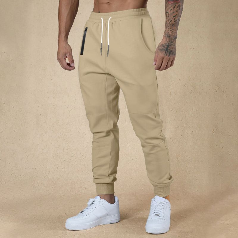Leichte Jogginghose für Herren, atmungsaktiv, zum Wandern, Joggen, Laufen, Stretch, für Übungen und Workouts, mit Reißverschlusstasche_voghion.com
