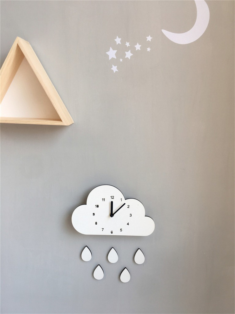 Σπίτι Cloud Water Drops Silent Διακόσμηση Τοίχου Παιδικό Δωμάτιο Ρολόι Κρεμαστό Φωτογραφία Στήριγμα_voghion.com