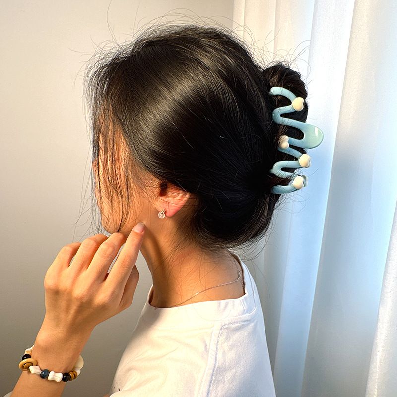 Grande fermaglio per capelli riccio con fermaglio per la parte posteriore della testa, accessorio per capelli_voghion.com